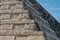 Detaail of the steps of the pyramid Kukulkan in the Mayan archeological site Chichen Itza, Mexi
