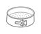 Detachable baking dish in circle shape with removable bottom. Hand rawn non-stick sponge cake pan. Vector illustration