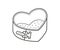 Detachable baking dish in heart shape with removable bottom. Hand rawn non-stick sponge cake pan. Vector illustration in