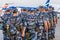 Detachment of the Russian Guard of Russia steps in formation. Russia, Moscow, 30 august 2019