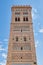 Detail 14th-century Mudejar style San Martin tower in Teruel