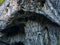 Detail above the entrance to Stopica cave which is located on the slopes of the mountain Zlatibor in Serbia