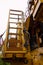 Detail of access ladders on huge mining dump truck