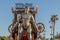 Detail of the allegorical float `Idol`, in parade at the Carnival of Viareggio, Italy