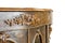 Detail of an ancient italian wooden furniture of the 19th century just restored on white background for easy selection