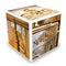 Detail of antique italian furniture just restored - 3D render cube shaped conceptual image