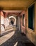 Detail of the arcades of the medieval town of Montagnana.