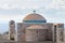 Detail of architecture chapel dome, Greece