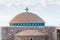 Detail of architecture chapel dome, Greece