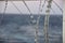 Detail of barbed wire attached to the ship to protect the crew against piracy attack in the Gulf of Guinea in West Africa.