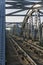 Detail of Barnes Railway Bridge. over the River Thames, London, UK