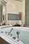 Detail of the bathtub in a modern bathroom