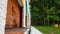 Detail of a bees hive truck on a fresh green meadow.