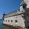 Detail of Belem Tower on the Tagus River in Lisbon, Portugal