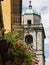 Detail bell tower church of san giacomo bellagio