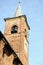 Detail of the bell tower of the medieval church of Castiglione O