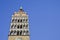 Detail of the bell tower of Saint Zeno cathedral church in Pistoia city -  Tuscany - Italy - Image with copy space
