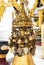 Detail of bells in Shwedagon pagoda in a rainy day.  Yangon, Rangoon, Burma, Mianmar