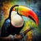 Detail of Bill toucan Beautiful bird with big beak