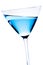 Detail of blue cocktail tilted