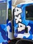Detail of Blue and White Camo 4x4 Truck