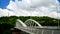 Detail of the Bridge of Music-Armando Trovajoli. pedestrian bridge in steel and reinforced concrete, with the characteristic doubl