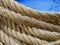 Detail of a brown nautical rope