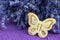 Detail on Butter Biscuits Cookies with Lavender Butterfly shape