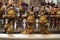 Detail of Candles burning inside a cathedral in rome