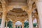 Detail of the carved dome at Royal cenotaphs in Jaipur, Rajasthan, India