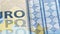 Detail cash euro banknotes close-up. Bunch of paper euros macro