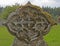 Detail of Celtic cross in churchyard, near loweswater, Lake district.