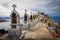 Detail of Cerro Calvario in Copacabana town, lake Titicaca in Bo