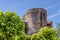 Detail of the Cerruglio fortress, the castle overlooking the village of Montecarlo, Lucca, Italy