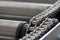 Detail of chain of roller conveyor