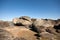 Detail of the characteristic stones of the Barruecos landscape in Malpartida de Caceres in Extremadura, Spain