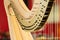 Detail of a classical harp, musical instrument