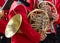 Detail close up of French Horn musical instrument