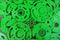 Detail and close up Green Gears and cogwheels