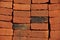 Detail close-up red brick background texture horizontal