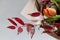 Detail closeup magnificent bouquet of tulip, leucospermum, leucadendron, protea, rose on a gray background, selective focus