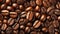 A detail of coffe grains with warm background