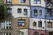 Detail of the colorful Hundertwasser house, designed by the painter and architect, Friedensreich