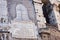 Detail of the Colosseum in Rome with the famous inscription by Pope Pius IX recalling the restorations carried out in 1852 on the