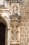 Detail column exterior in church of Antigua Guatemala, baroque, Spanish colonial style.