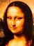 Detail of copy of the painting `Mona Lisa` by Leonardo da Vinci