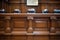 detail of the courtroom oak woodwork