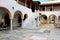 Detail from the courtyard of the cathedral of Hydra island in Greece