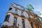 Detail of crumbling building facade in Havana, Cuba