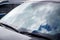 Detail Of Damage To Windscreen Of Car Shattered By Vandalism